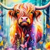 Colorful Highland Cow Animal Diamond Painting