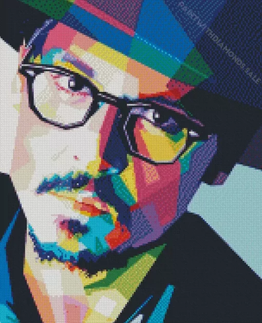 Colorful Johnny Depp Diamond Painting