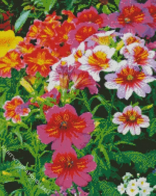 Colorful Petunias Diamond Painting