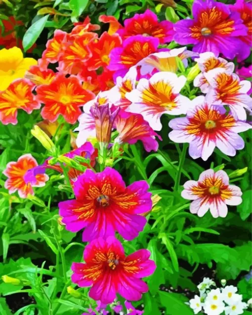 Colorful Petunias Diamond Painting