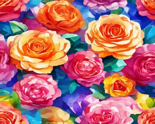 Colorful Roses Art Diamond Painting