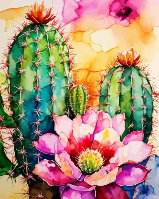 Colorful Cactus Art Diamond Painting