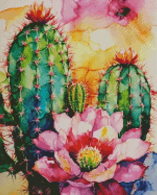 Colorful Cactus Art Diamond Painting