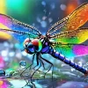 Colorful Dragonfly And Water Drops Diamond Painting