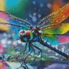 Colorful Dragonfly And Water Drops Diamond Painting