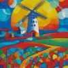 Colorful Farm Windmill Diamond Painting