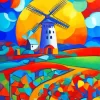 Colorful Farm Windmill Diamond Painting