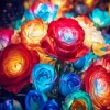 Colorful Glowing Roses Diamond Painting