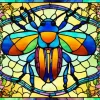 Colorful Ladybug Stained Glass Diamond Painting