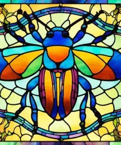 Colorful Ladybug Stained Glass Diamond Painting