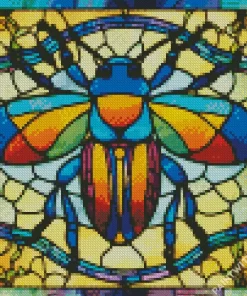 Colorful Ladybug Stained Glass Diamond Painting