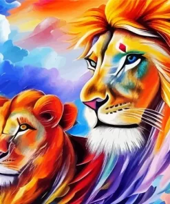 Colorful Lion Diamond Painting