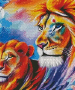 Colorful Lion Diamond Painting