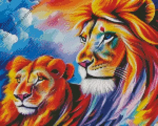 Colorful Lion Diamond Painting