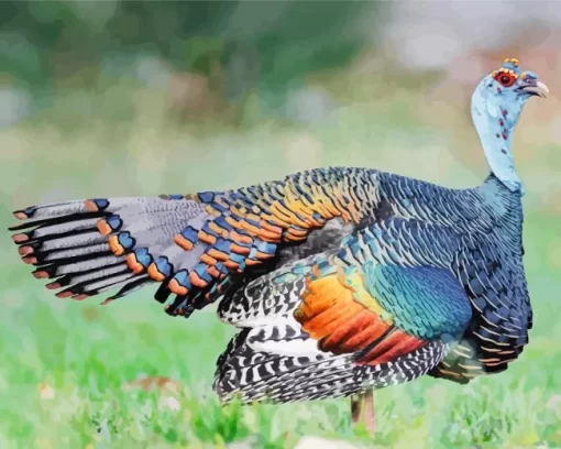 Colorful Ocellated Turkey Diamond Painting