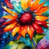 Colorful Ring Of Fire Sunflower Diamond Painting