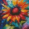 Colorful Ring Of Fire Sunflower Diamond Painting