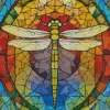 Colorful Stained Glass Dragonfly Diamond Painting