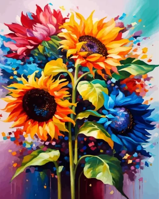 Colorful Sunflowers Art Diamond Painting