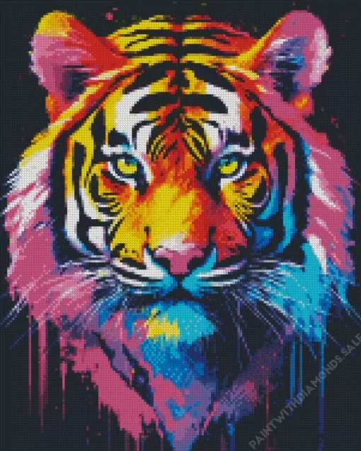 Colorful Tiger Head Diamond Painting