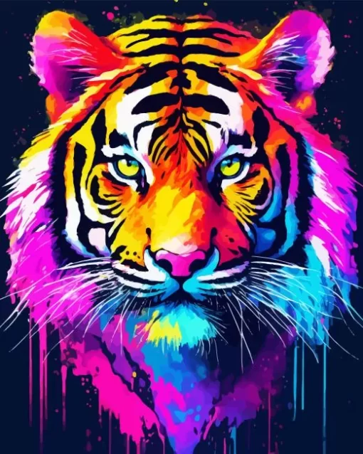 Colorful Tiger Head Diamond Painting