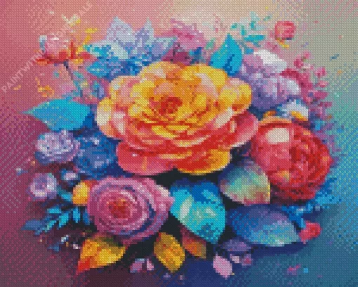 Cool Colorful Roses Art Diamond Painting