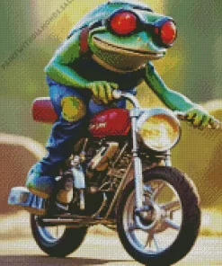 Cool Frog And Motorcycle Art Diamond Painting