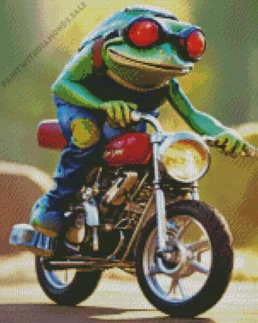 Cool Frog And Motorcycle Art Diamond Painting