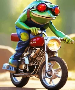 Cool Frog And Motorcycle Art Diamond Painting