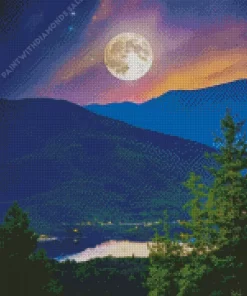 Cool Full Moon Landscape Diamond Painting