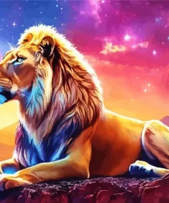 Cool Galaxy Lion Diamond Painting