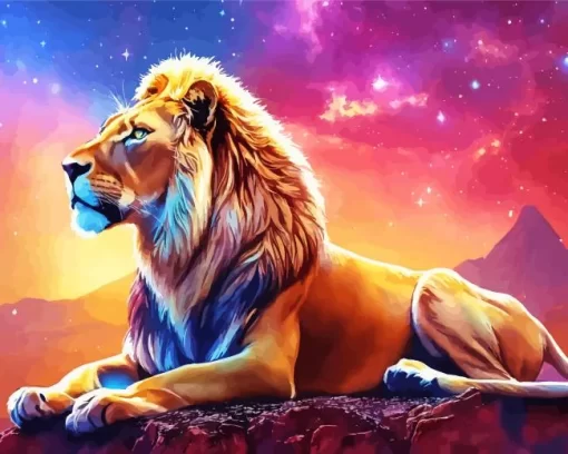 Cool Galaxy Lion Diamond Painting