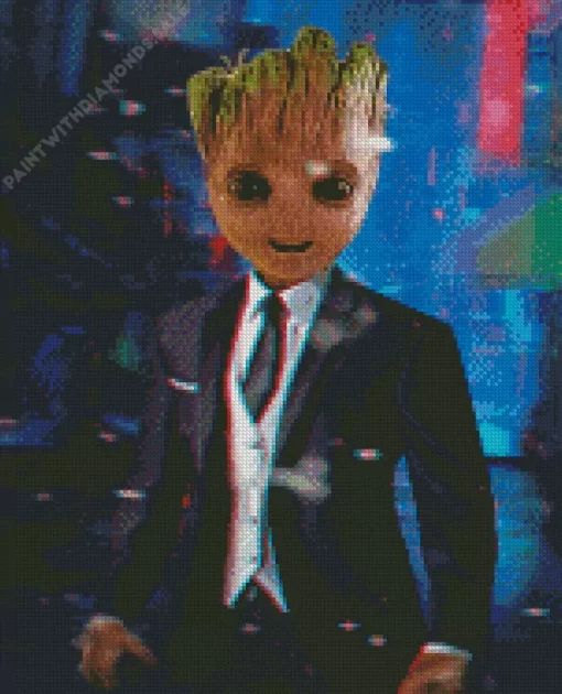 Cool Groot In Suit Diamond Painting