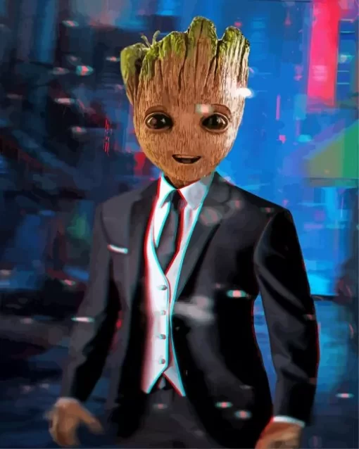 Cool Groot In Suit Diamond Painting