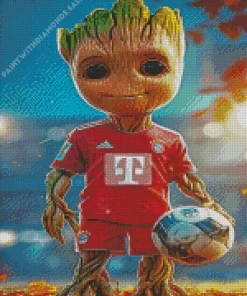 Cool Groot Soccer Diamond Painting