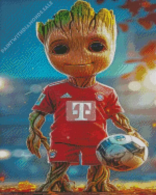 Cool Groot Soccer Diamond Painting