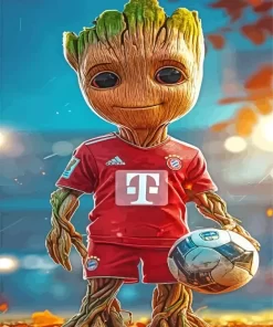 Cool Groot Soccer Diamond Painting