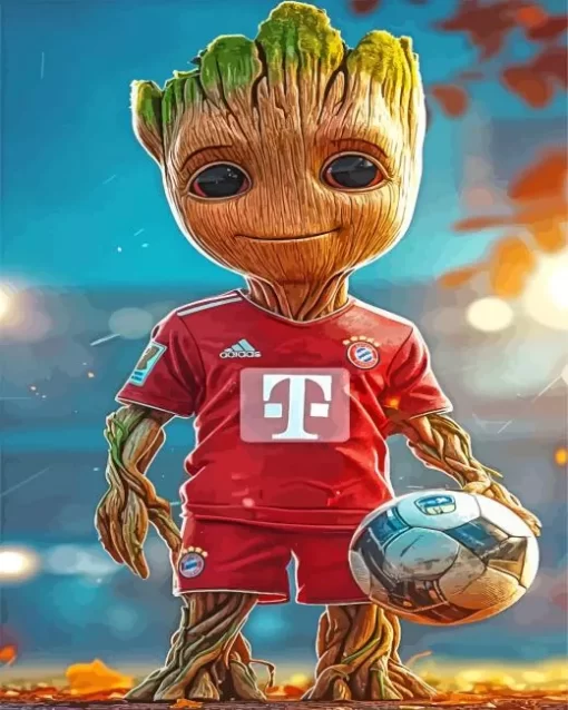 Cool Groot Soccer Diamond Painting