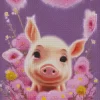 Cute Baby Pig Diamond Painting