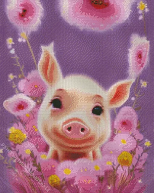 Cute Baby Pig Diamond Painting