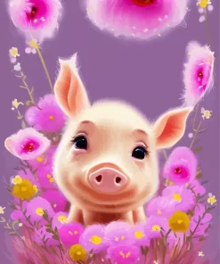 Cute Baby Pig Diamond Painting