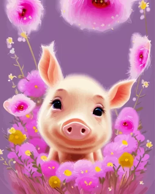 Cute Baby Pig Diamond Painting