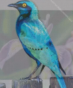 Cute Blue Starling Diamond Painting