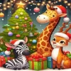 Cute Christmas Animals Diamond Paintings