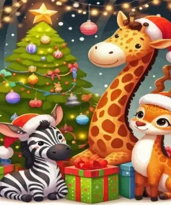 Cute Christmas Animals Diamond Paintings