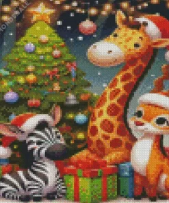 Cute Christmas Animals Diamond Paintings