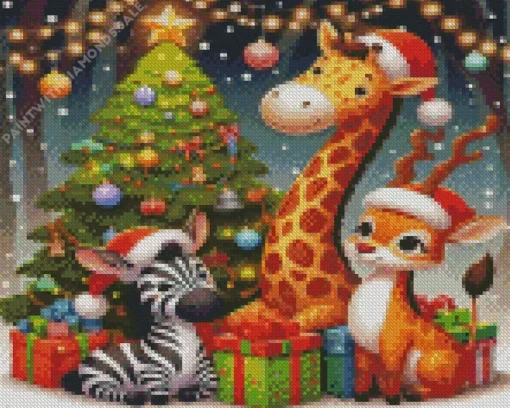 Cute Christmas Animals Diamond Paintings