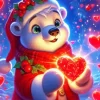 Cute Christmas Bear Diamond Paintings