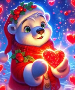 Cute Christmas Bear Diamond Paintings