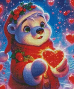 Cute Christmas Bear Diamond Paintings